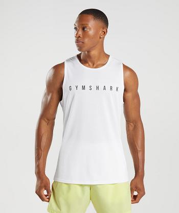 Pánské Tílko Gymshark Sportovní Stripe Bílé | CZ 2239XYU